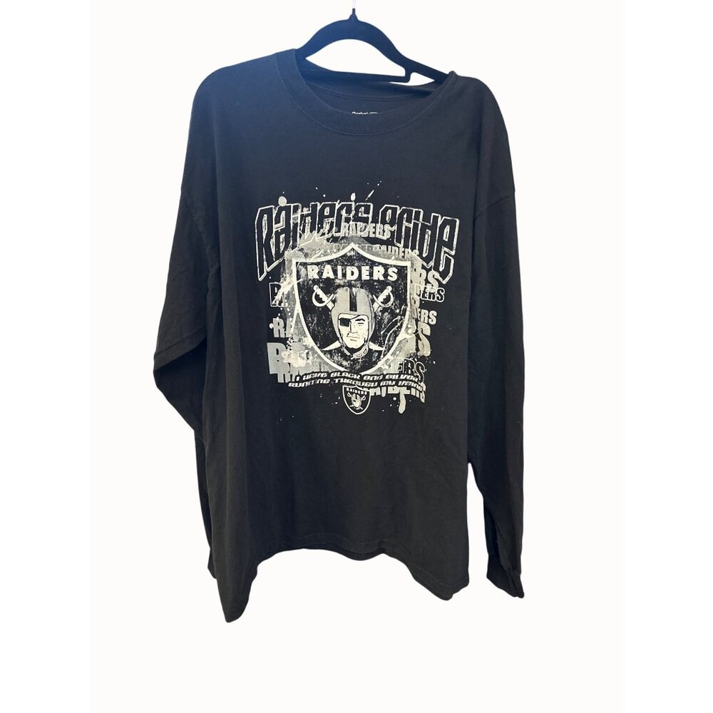 Vintage Reebok Raiders Pride ‎ NFL Graphic T-Shirt XL Black Cotton